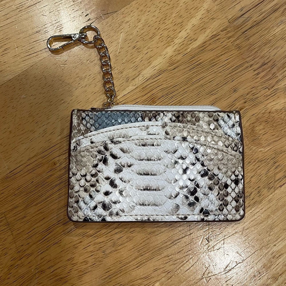 Anne Klein Snake Reptile Card Holder Wallet With Chain